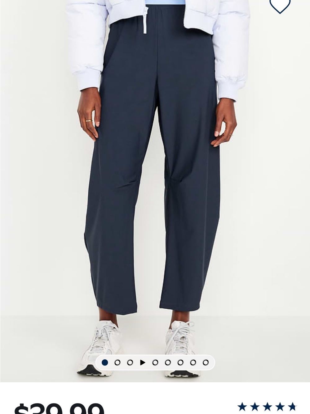 Old navy sleek tech barrel pant navy size medium